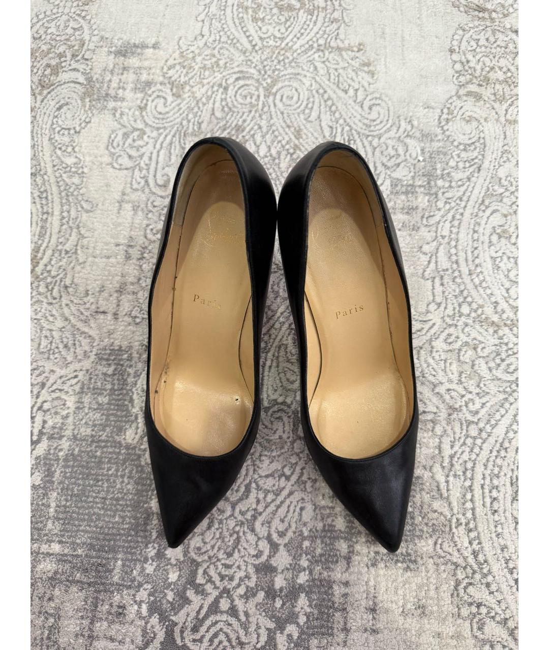 CHRISTIAN LOUBOUTIN Черные кожаные туфли, фото 2