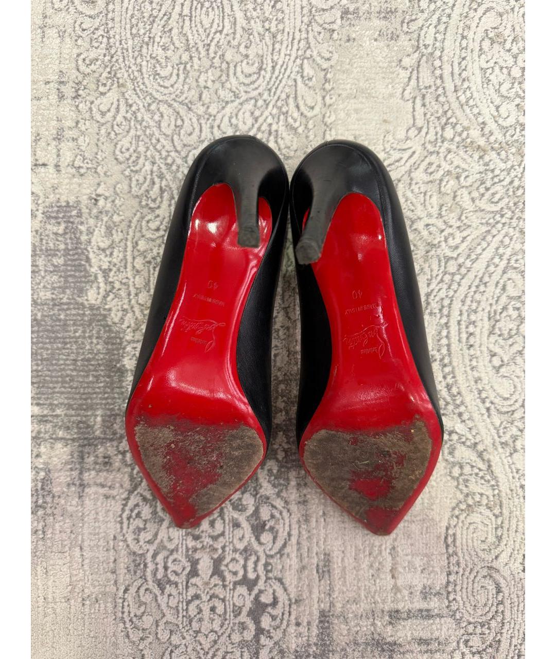CHRISTIAN LOUBOUTIN Черные кожаные туфли, фото 6