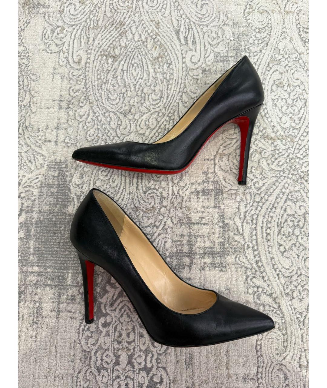 CHRISTIAN LOUBOUTIN Черные кожаные туфли, фото 5