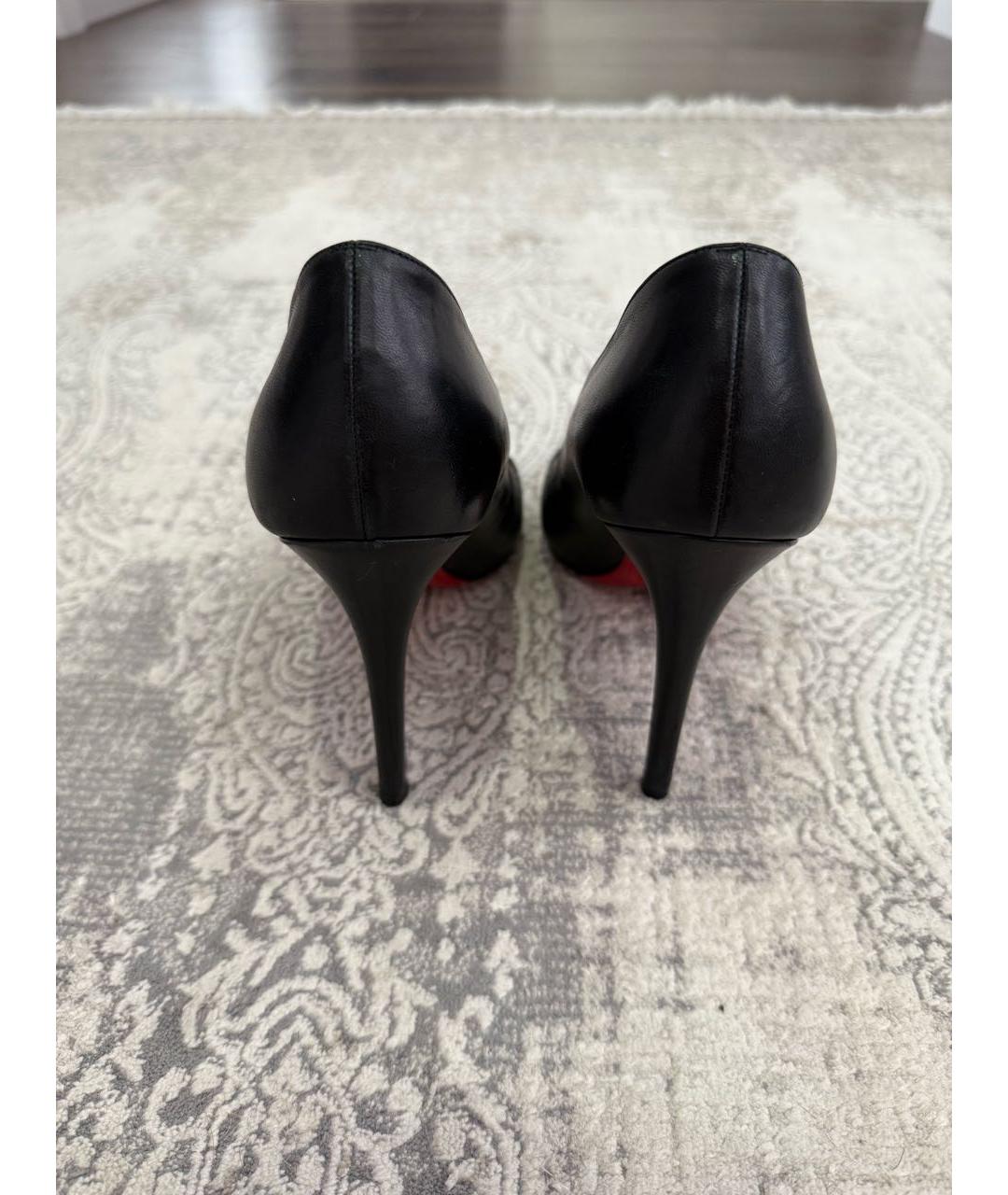 CHRISTIAN LOUBOUTIN Черные кожаные туфли, фото 3