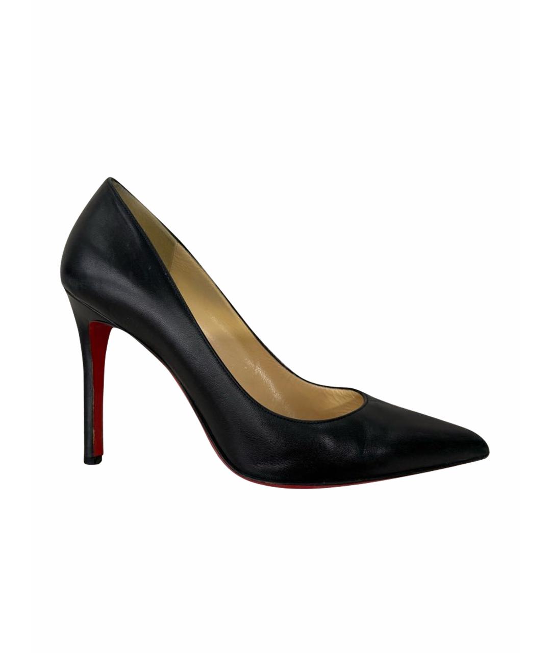 CHRISTIAN LOUBOUTIN Черные кожаные туфли, фото 1
