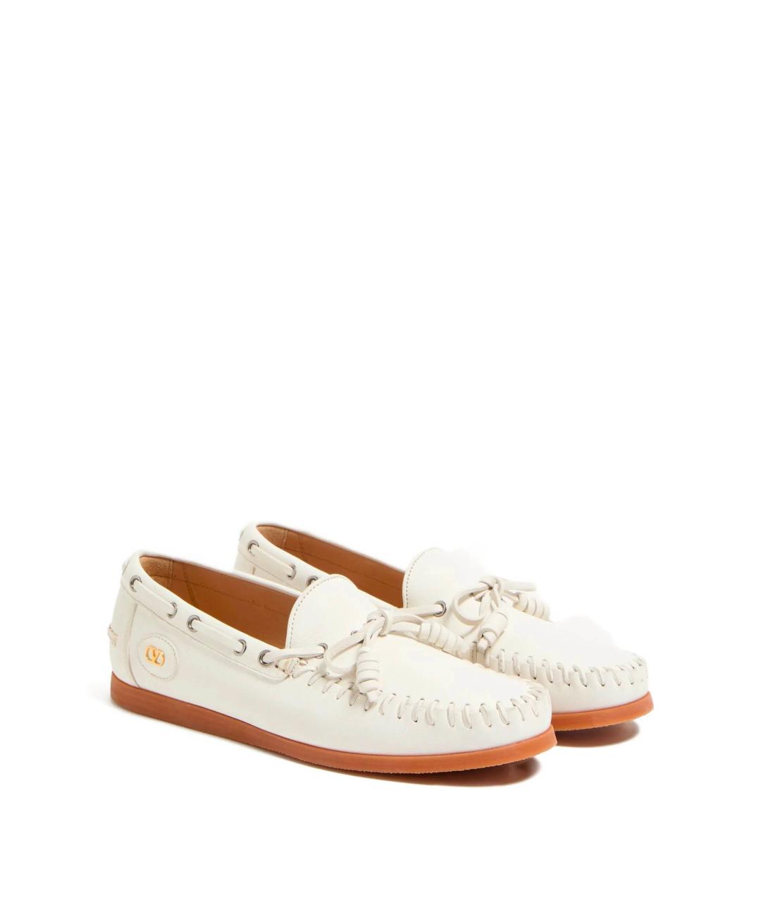 VALENTINO Белые кожаные лоферы, фото 2