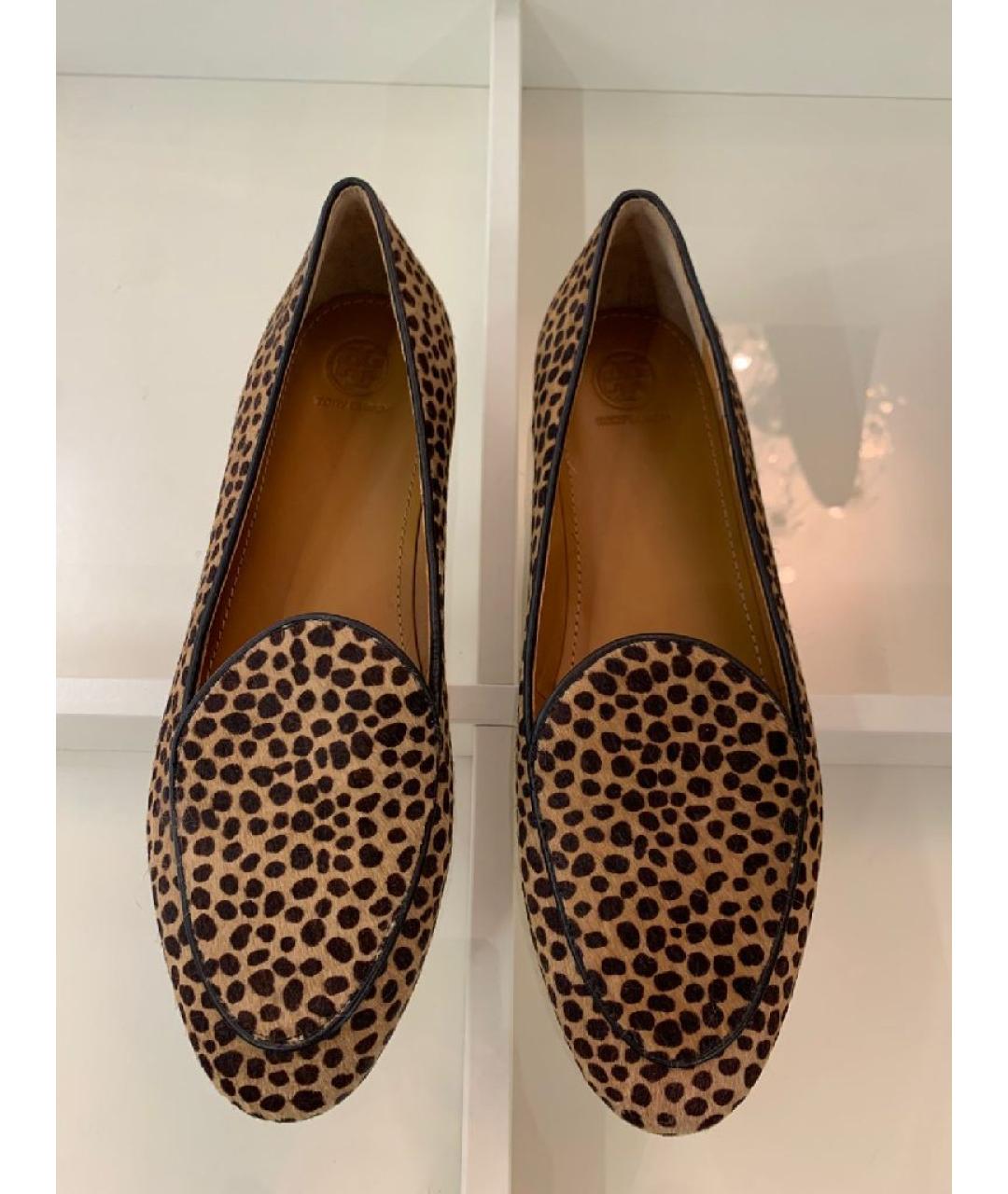 TORY BURCH Коричневые кожаные лоферы, фото 2