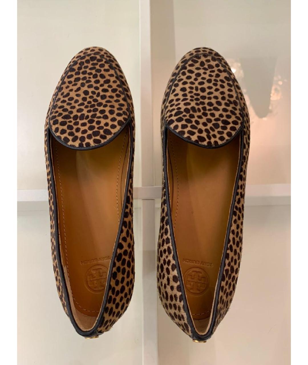 TORY BURCH Коричневые кожаные лоферы, фото 3