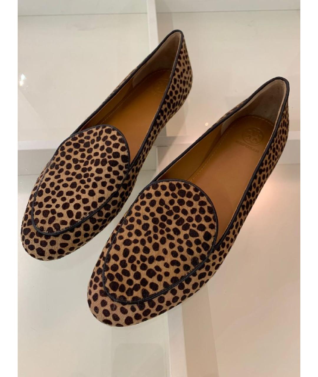 TORY BURCH Коричневые кожаные лоферы, фото 9