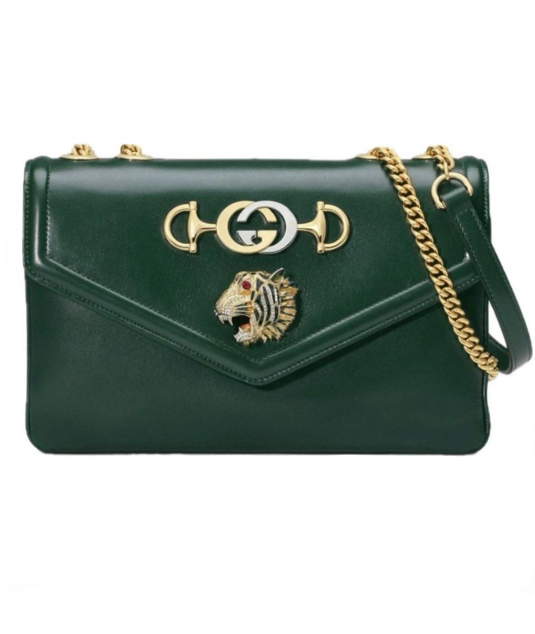 GUCCI Зеленая кожаная сумка через плечо, фото 1