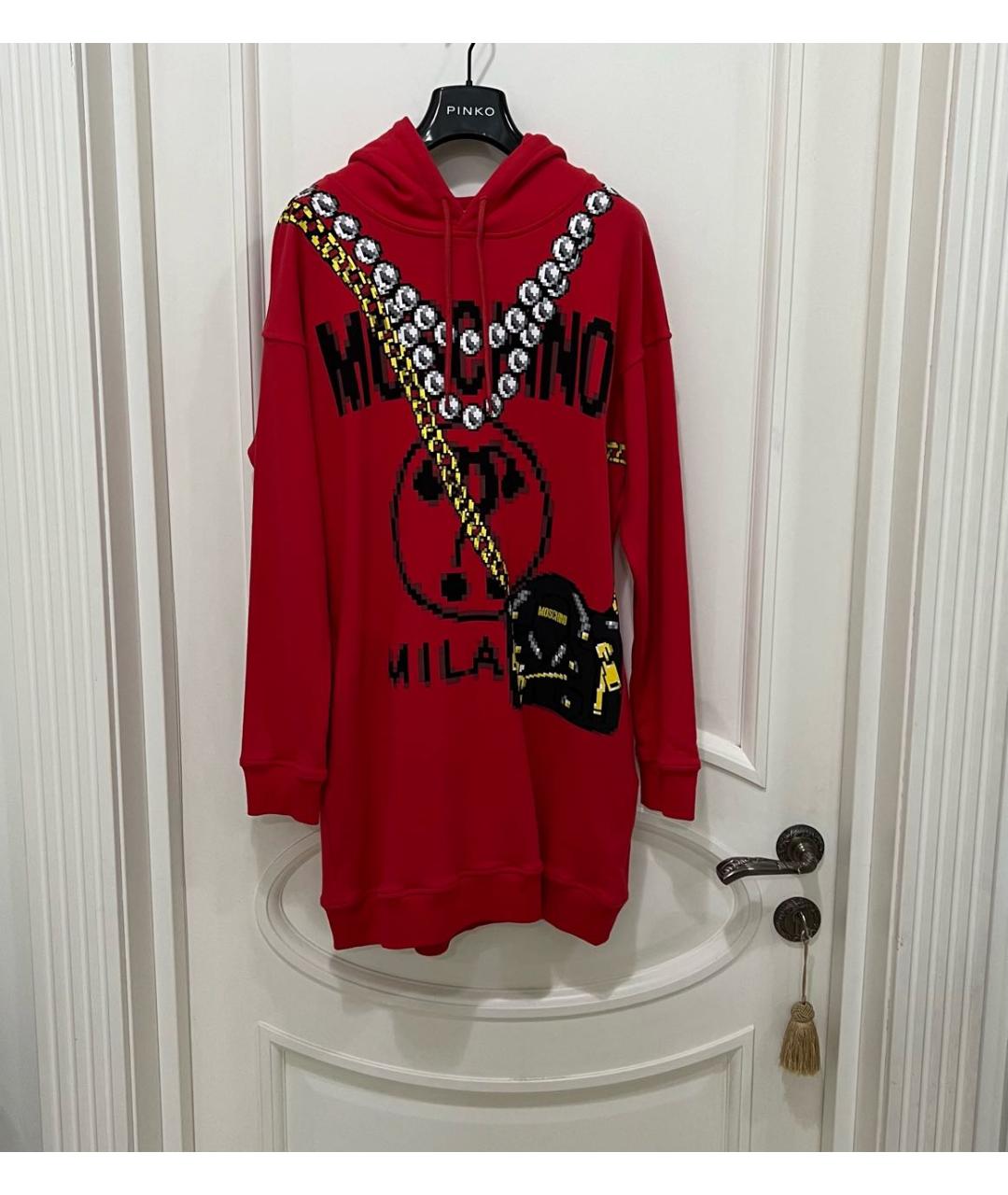 MOSCHINO Красное хлопковое повседневное платье, фото 5