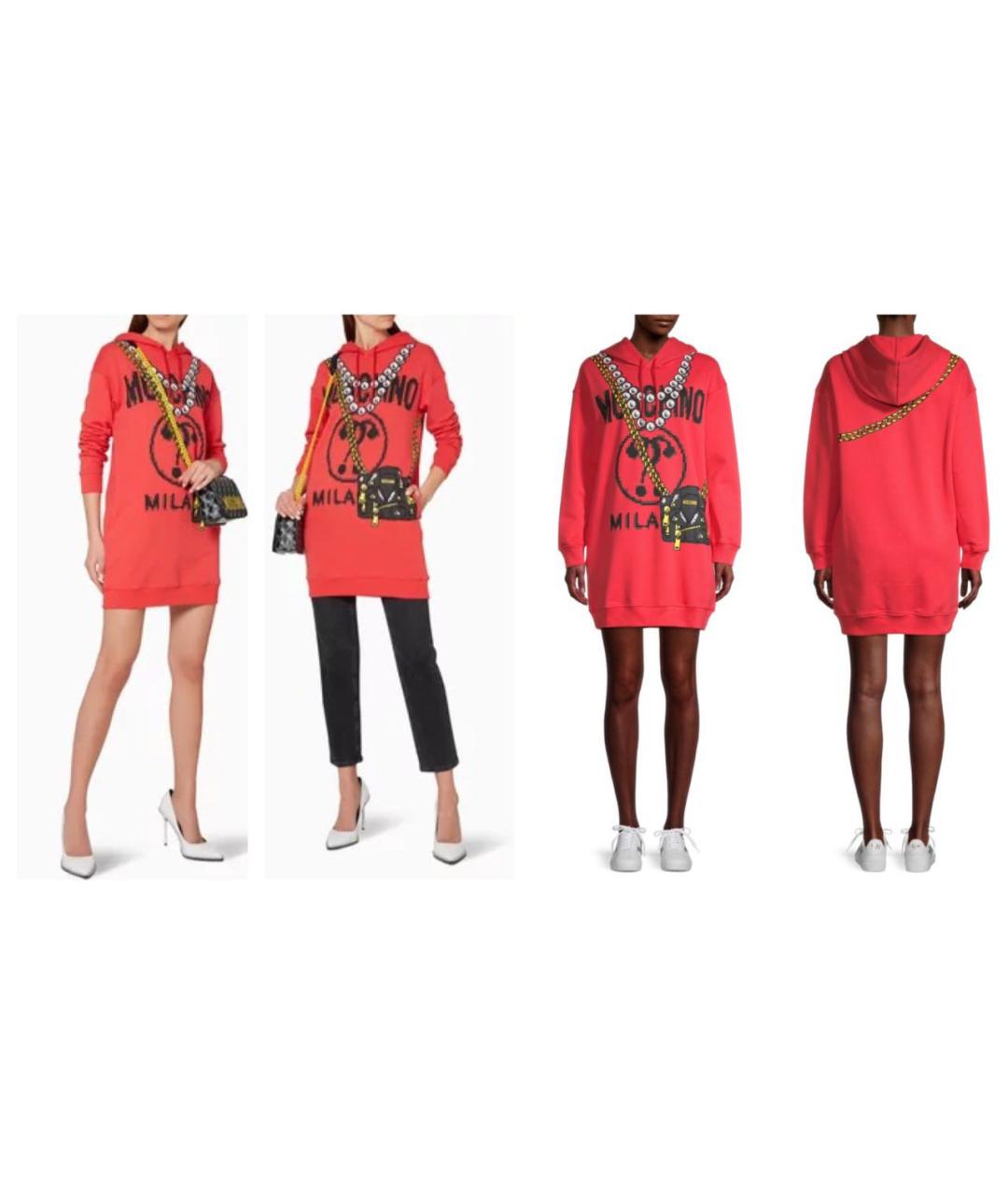 MOSCHINO Красное хлопковое повседневное платье, фото 2