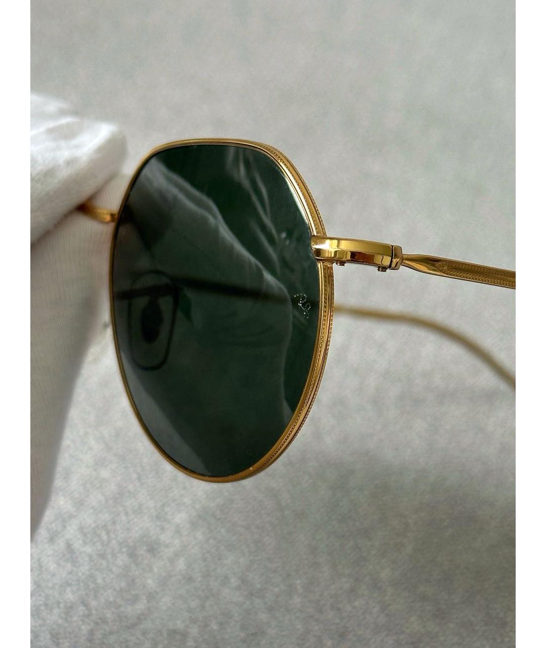 RAY BAN Зеленые металлические солнцезащитные очки, фото 5