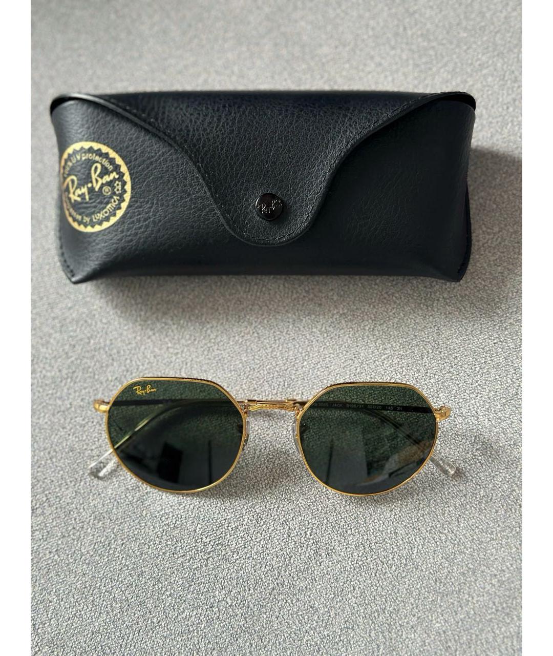 RAY BAN Зеленые металлические солнцезащитные очки, фото 3