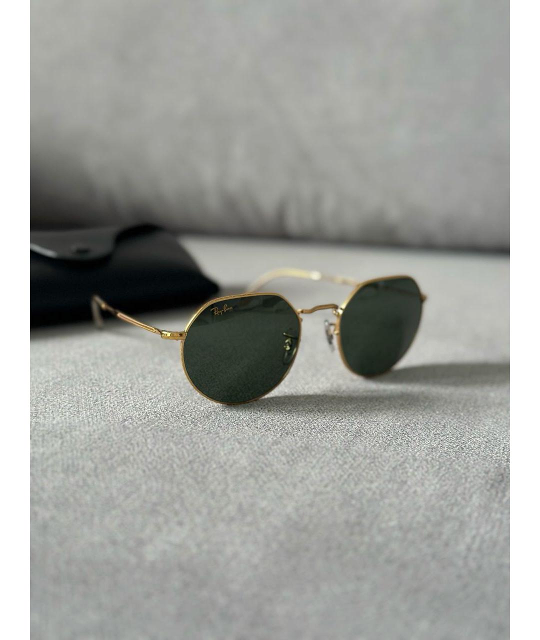 RAY BAN Зеленые металлические солнцезащитные очки, фото 4