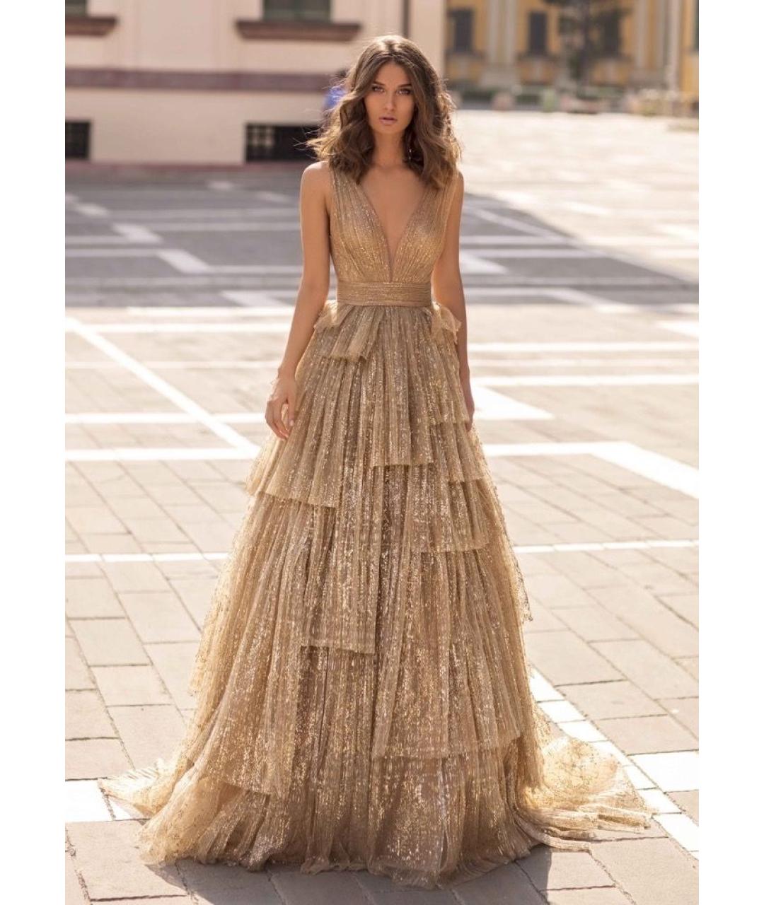 CHRISTIAN DIOR Золотое вечернее платье, фото 5