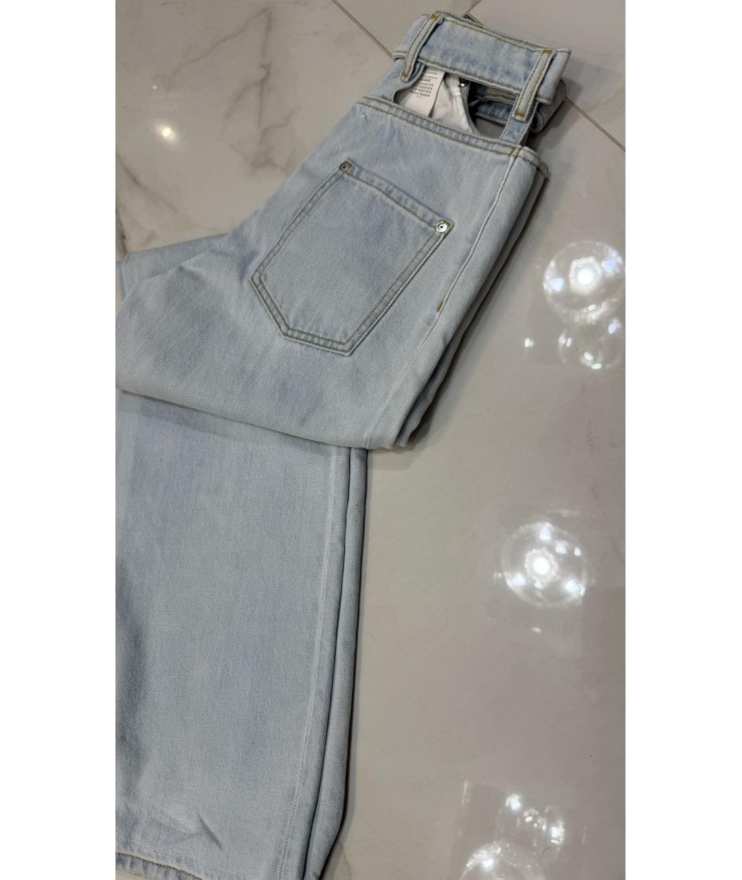 MAISON MARGIELA Голубые хлопковые джинсы клеш, фото 3