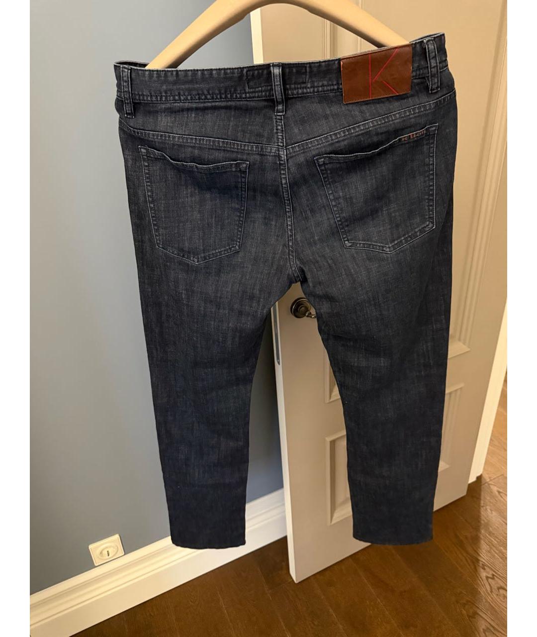 KITON Антрацитовые хлопковые прямые джинсы, фото 3