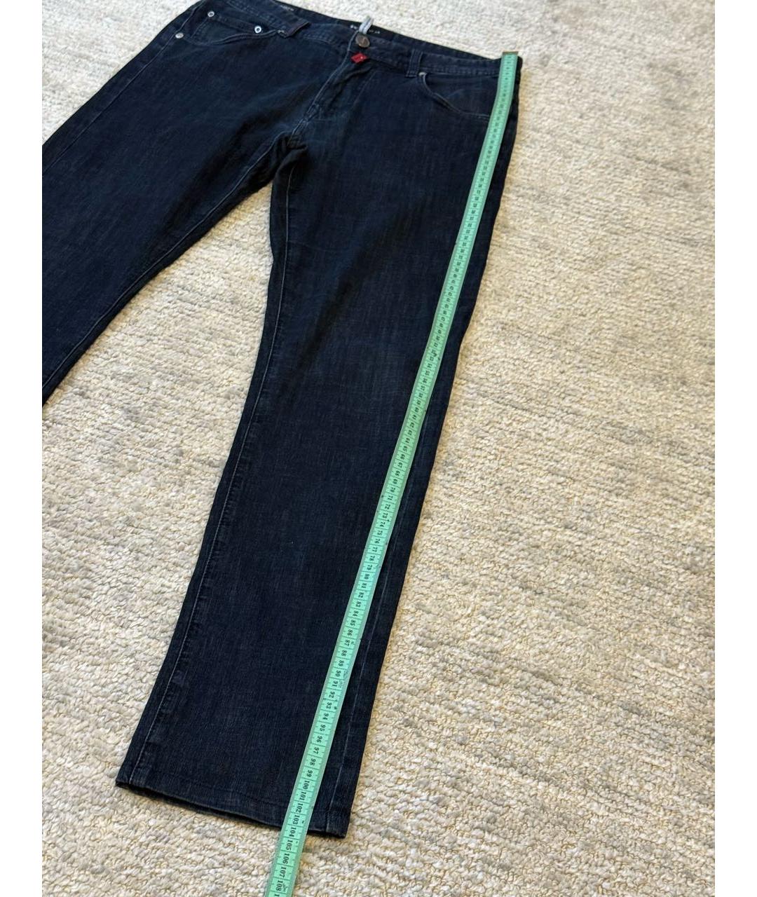 KITON Антрацитовые хлопковые прямые джинсы, фото 5