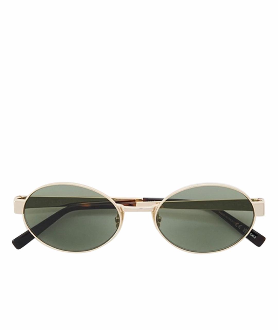 SAINT LAURENT Золотые металлические солнцезащитные очки, фото 1