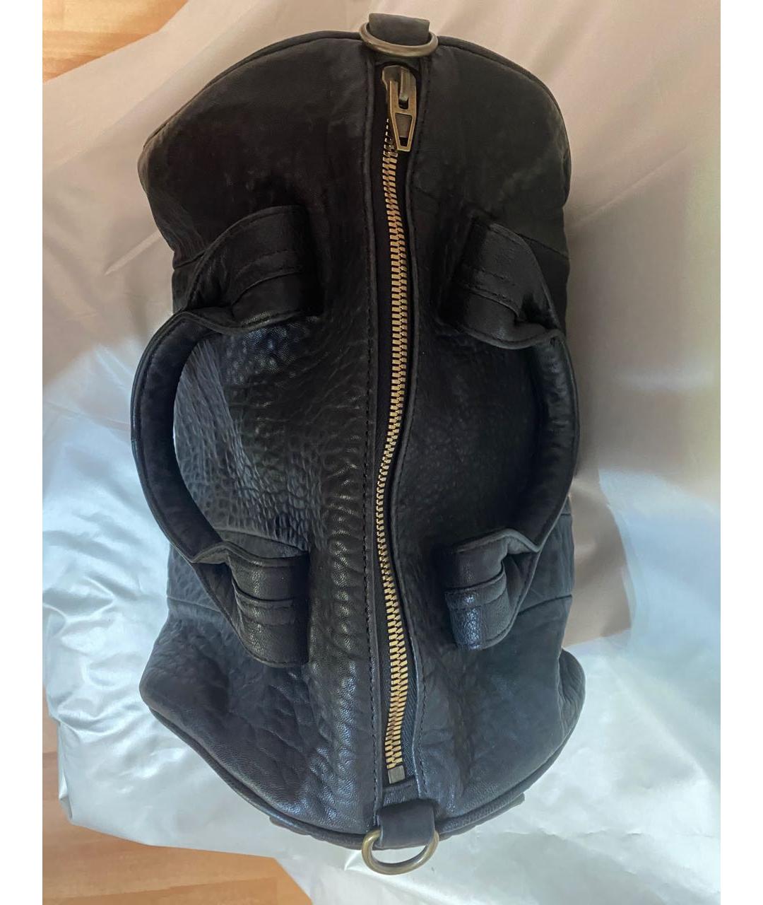 ALEXANDER WANG Черная кожаная сумка с короткими ручками, фото 4