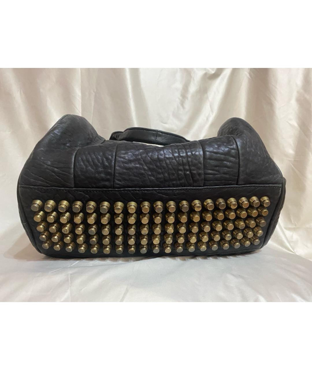 ALEXANDER WANG Черная кожаная сумка с короткими ручками, фото 3
