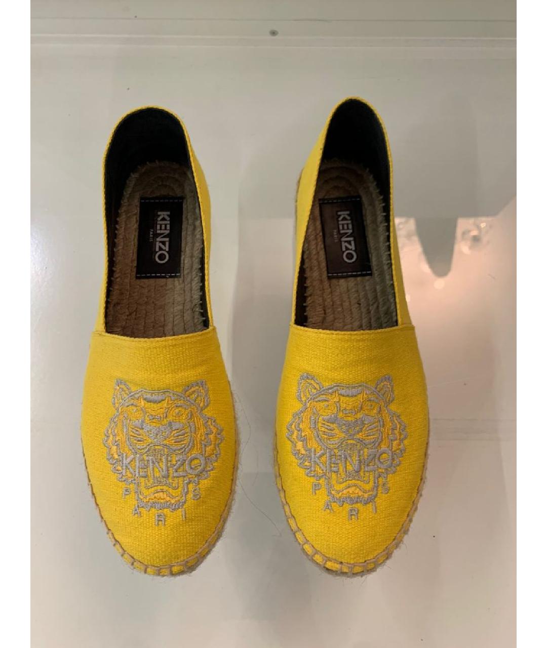 KENZO Горчичные текстильные эспадрильи, фото 2