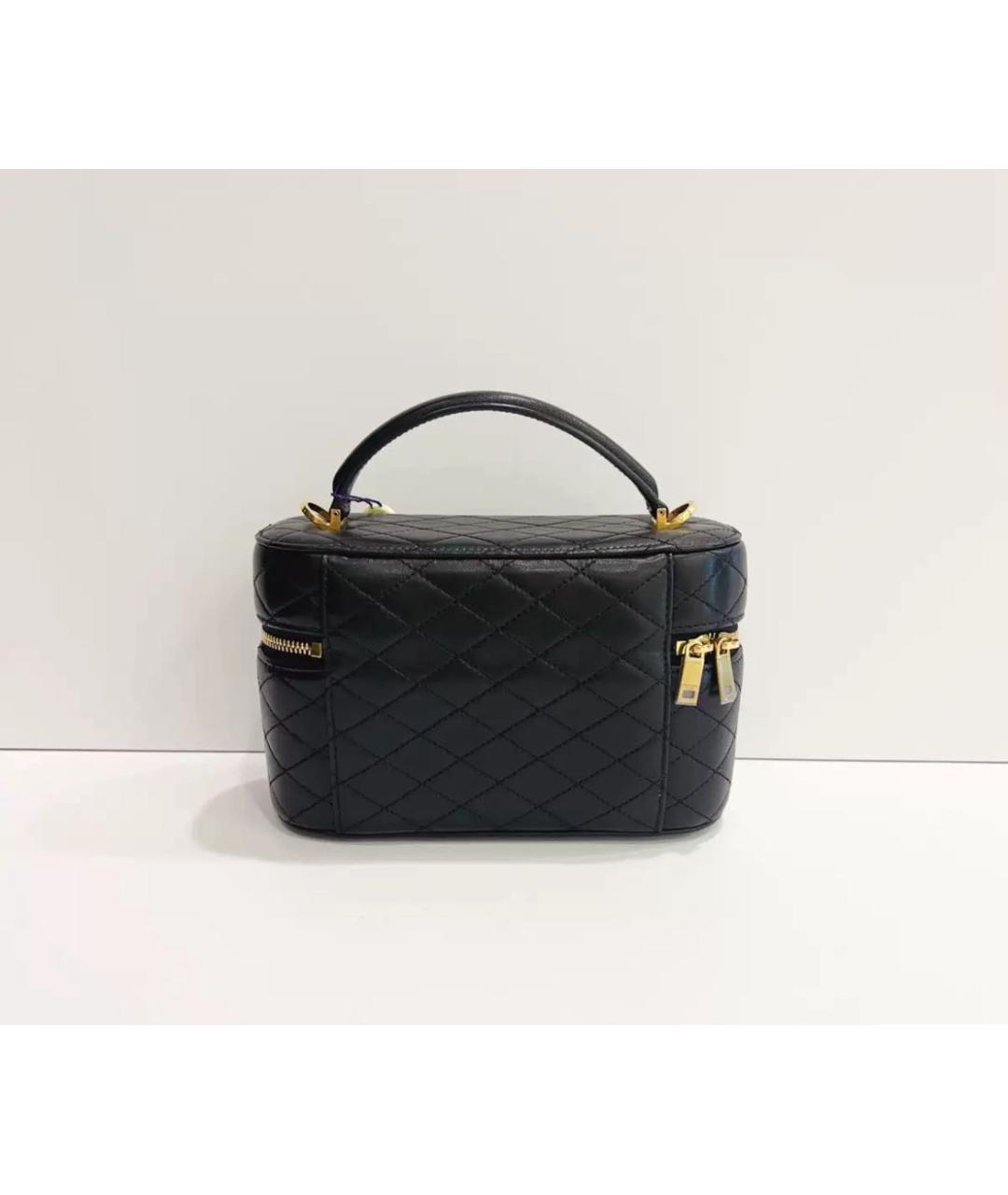 SAINT LAURENT Черная кожаная сумка с короткими ручками, фото 2