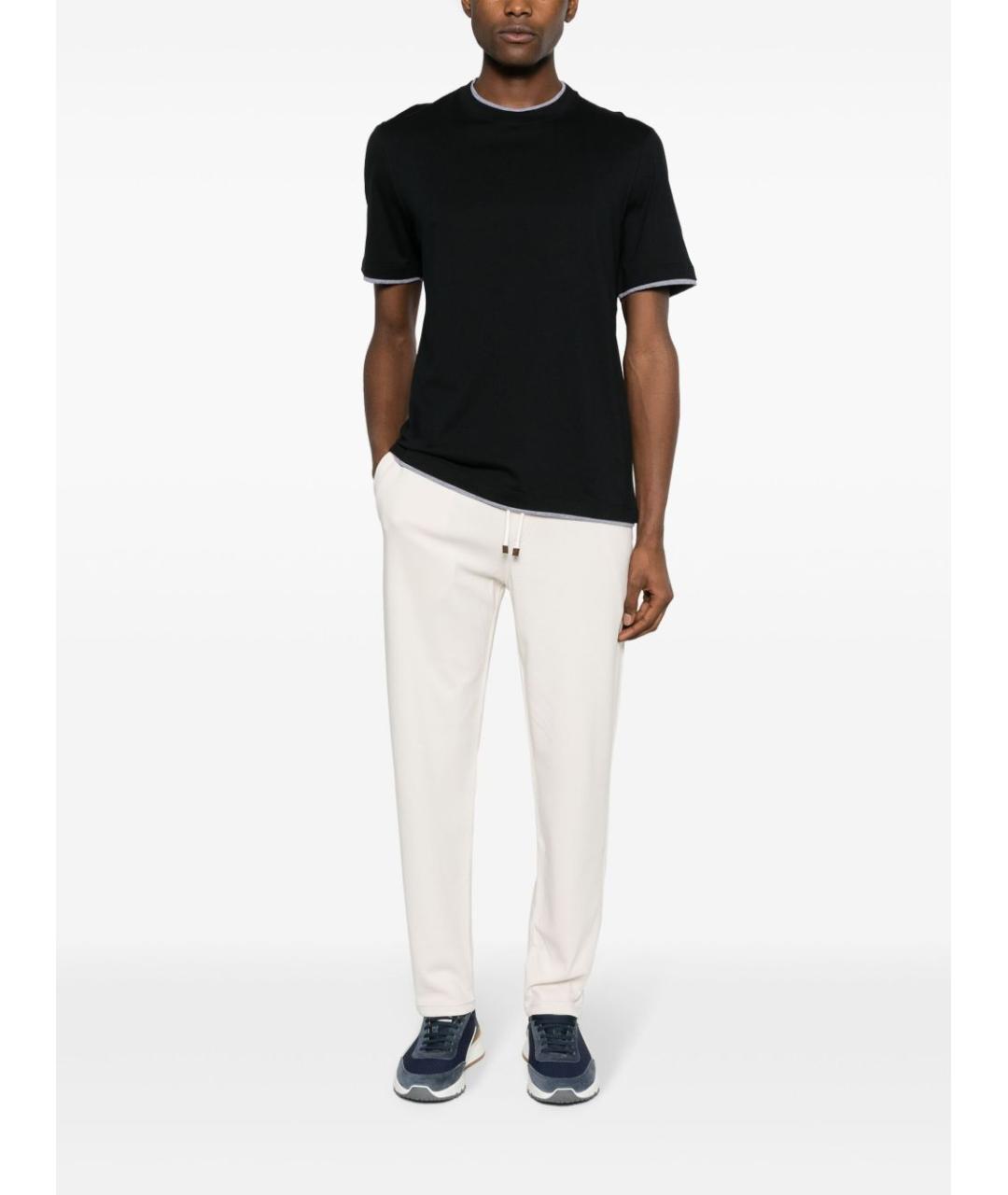 BRUNELLO CUCINELLI Черная хлопковая футболка, фото 5