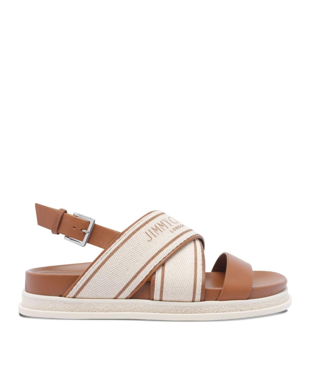 JIMMY CHOO Антрацитовые бархатные сандалии, фото 1