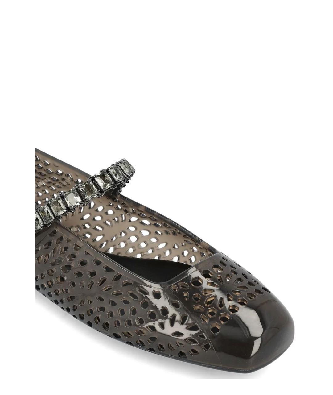 JIMMY CHOO Черные бархатные сандалии, фото 4