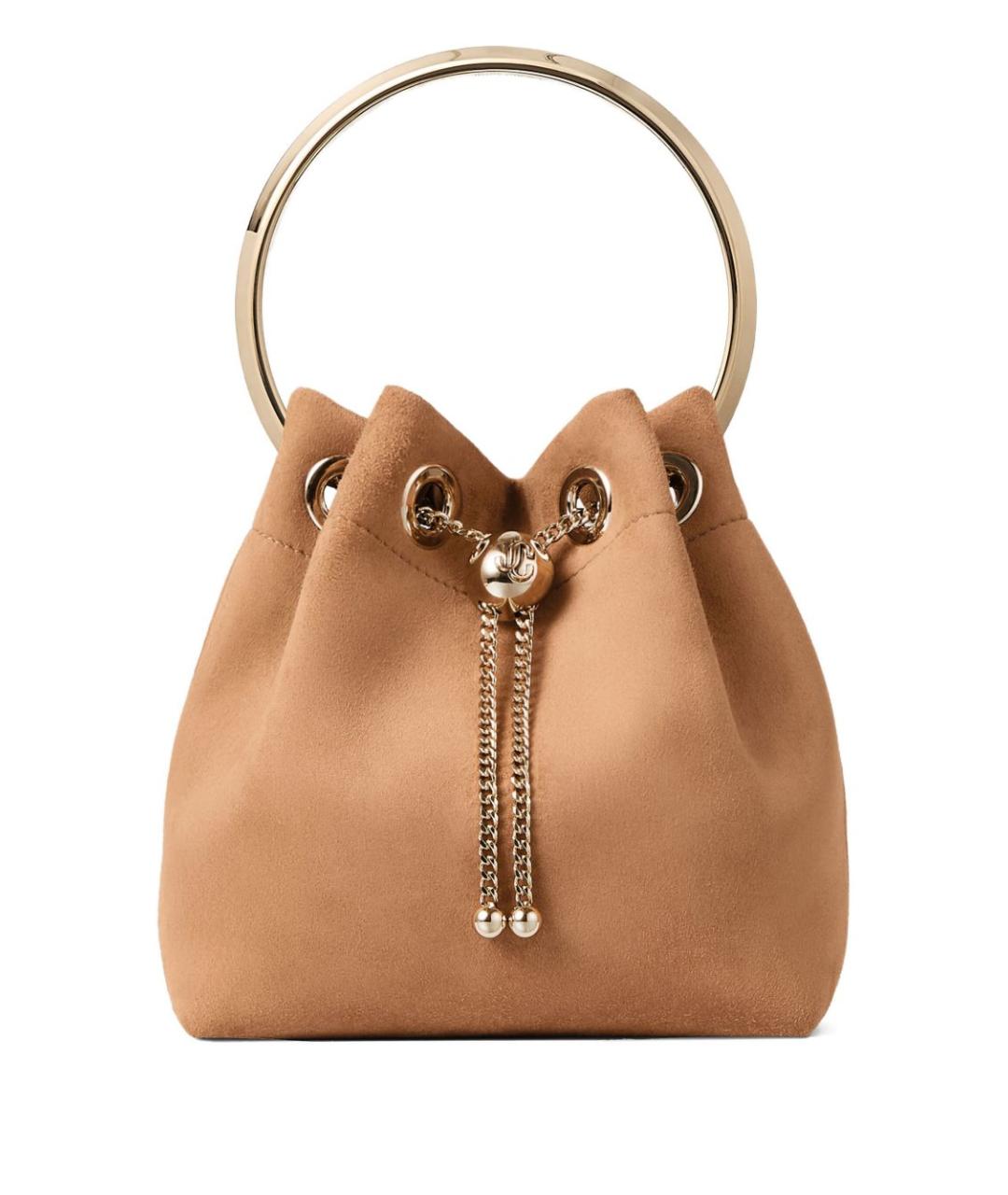 JIMMY CHOO Коричневая кожаная сумка с короткими ручками, фото 1
