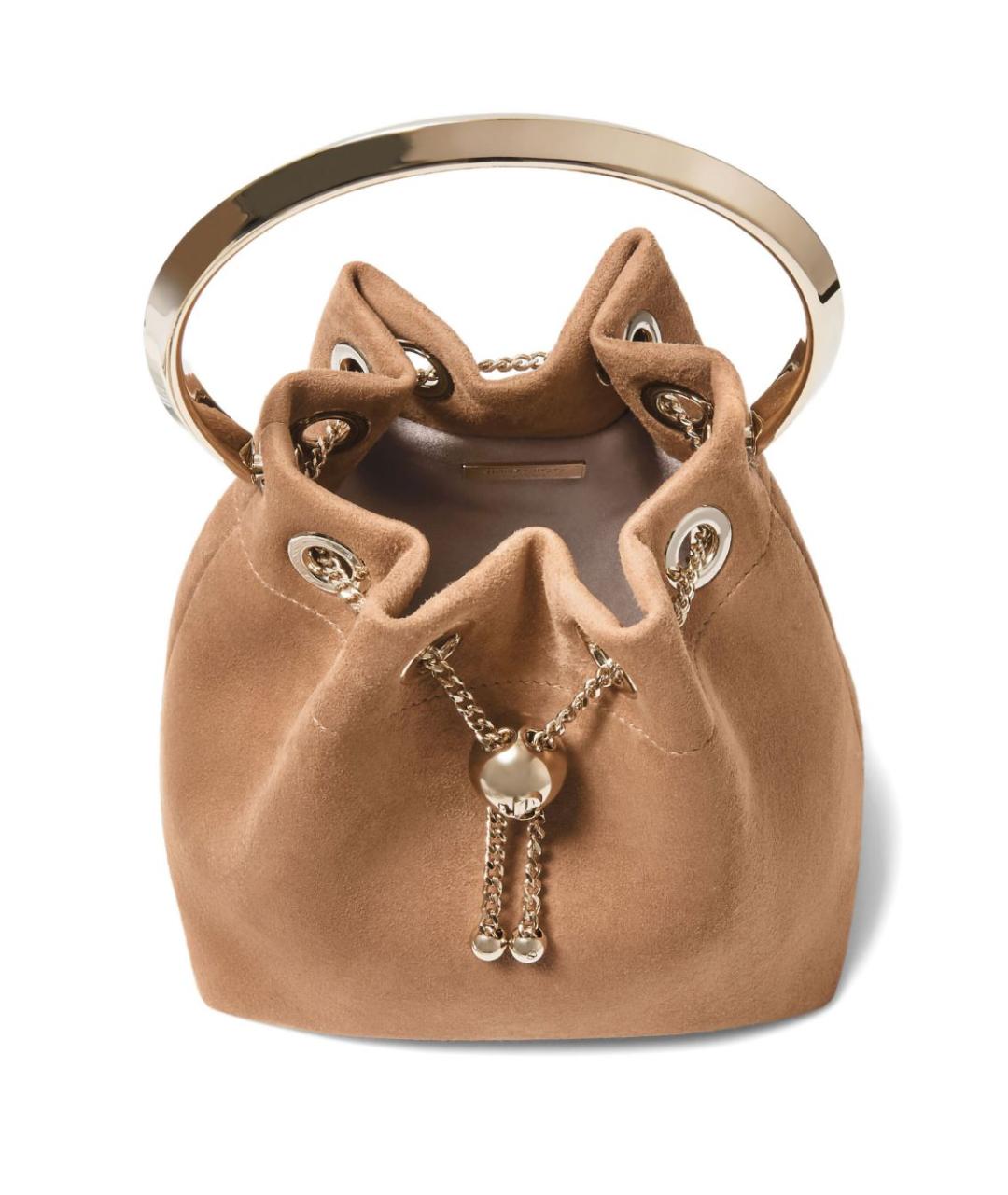 JIMMY CHOO Коричневая кожаная сумка с короткими ручками, фото 3