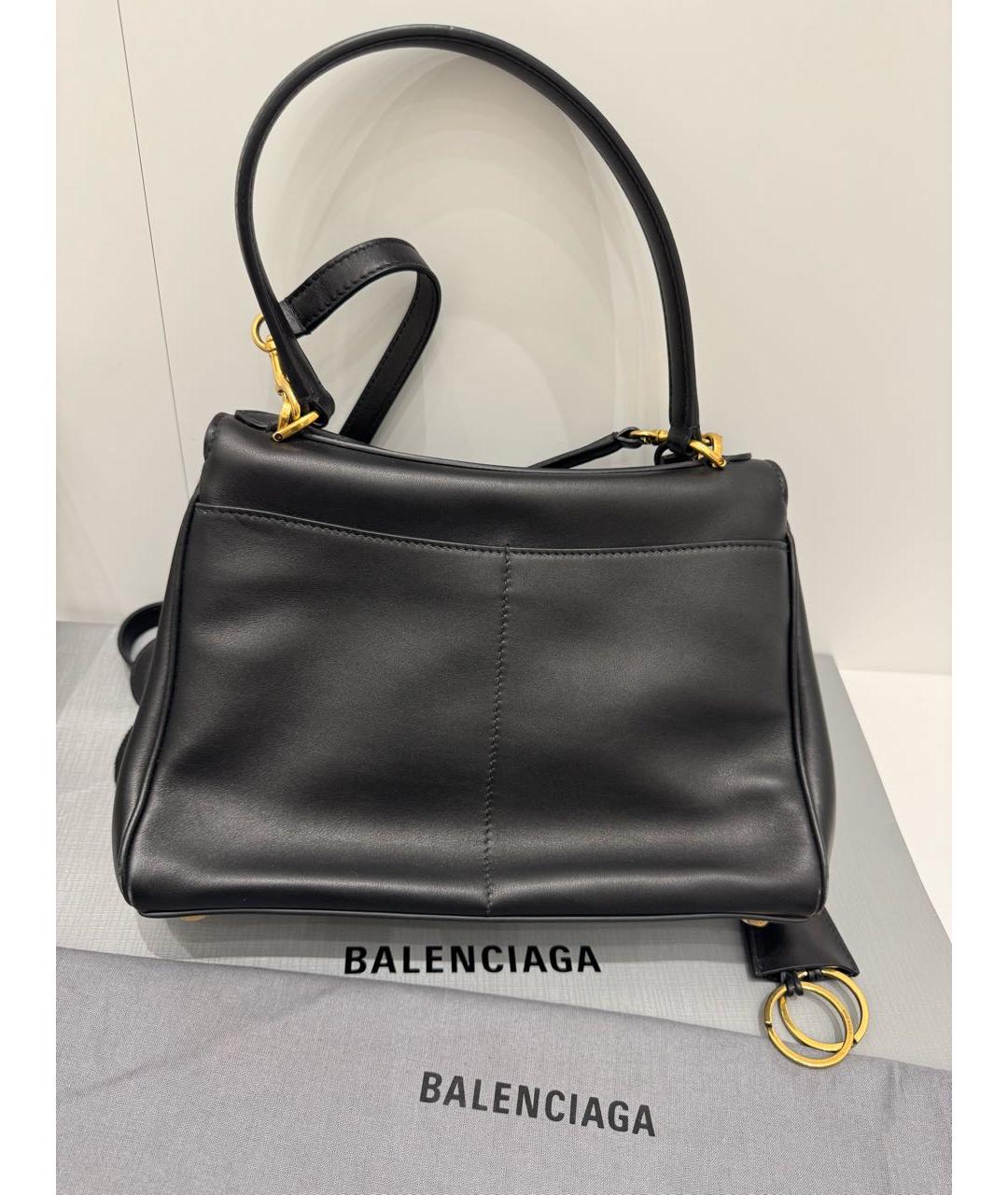 BALENCIAGA Черная кожаная сумка тоут, фото 5
