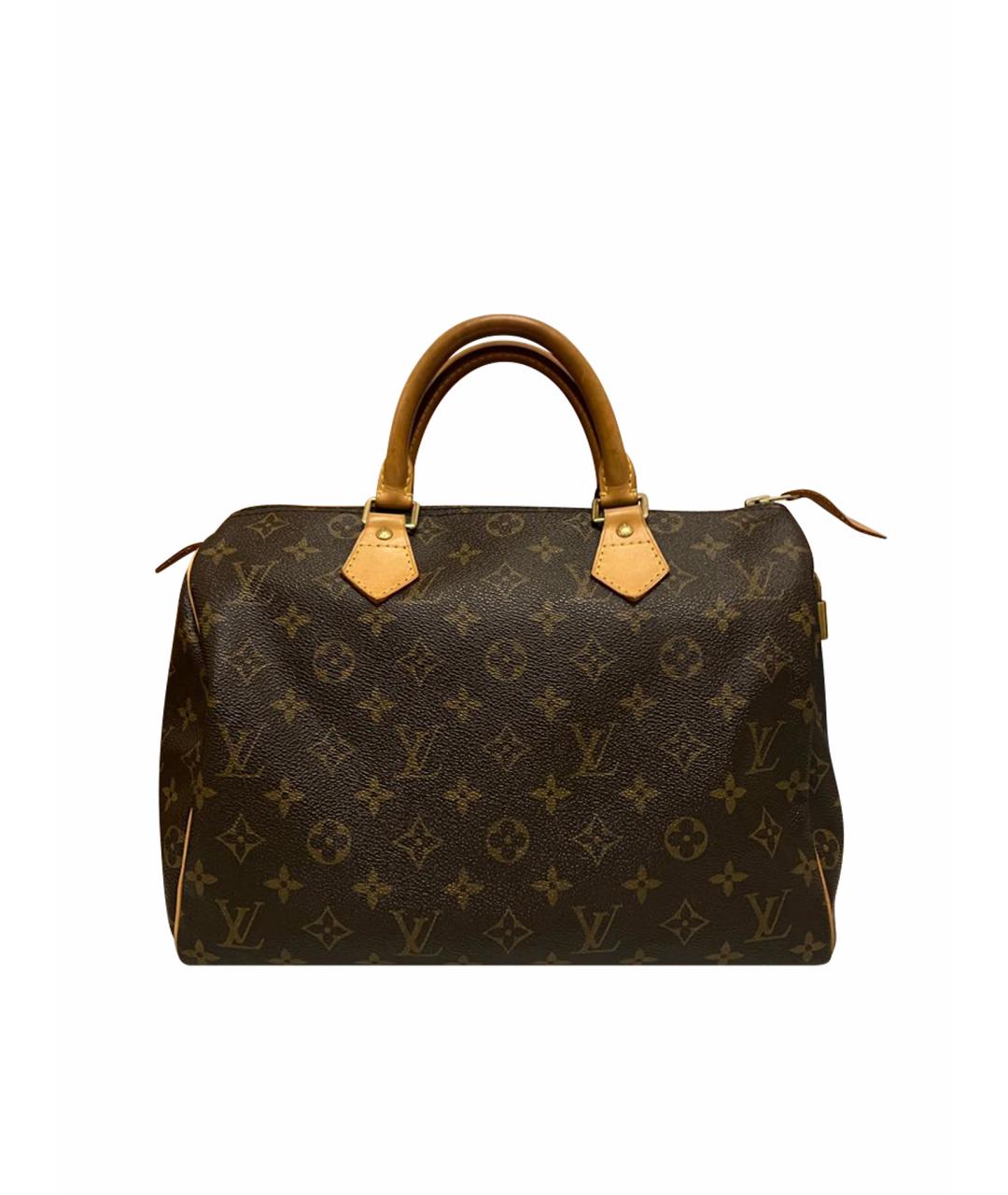 LOUIS VUITTON Коричневая кожаная сумка с короткими ручками, фото 1