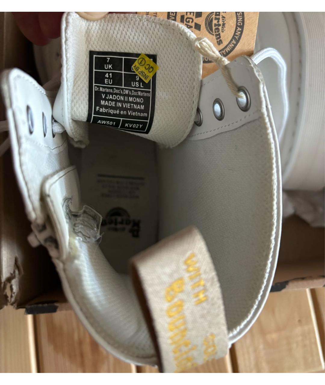 DR. MARTENS Белые ботинки из искусственной кожи, фото 6