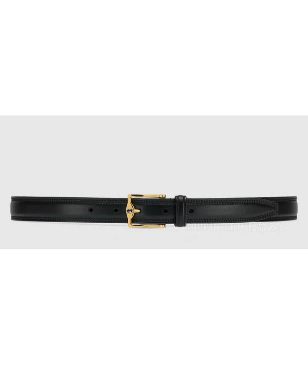 GUCCI Черный кожаный ремень, фото 4