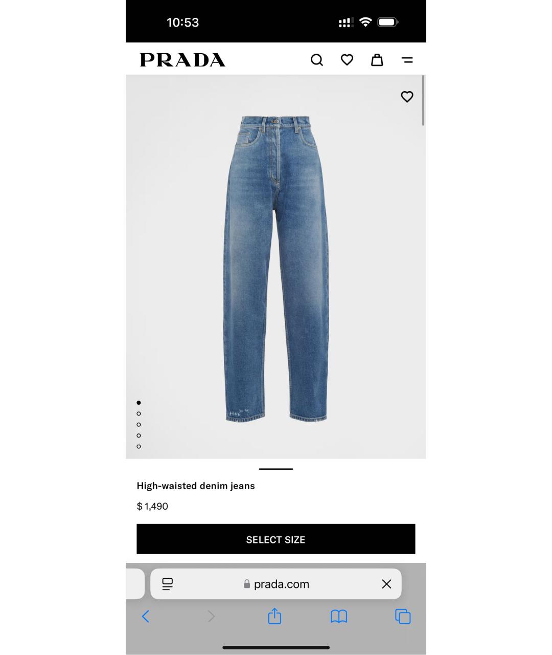 PRADA Прямые джинсы, фото 5