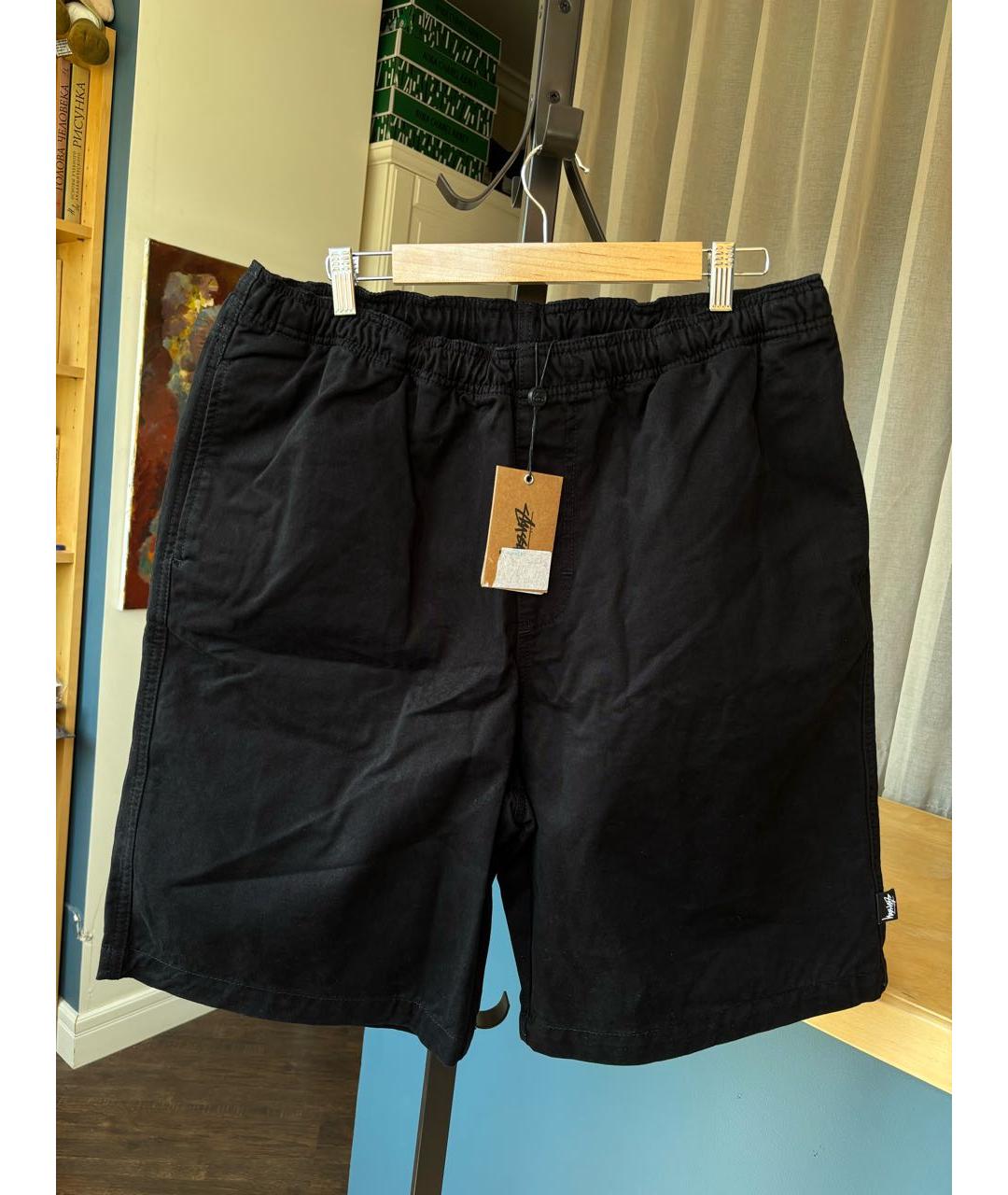 STUSSY Черные хлопковые шорты, фото 5