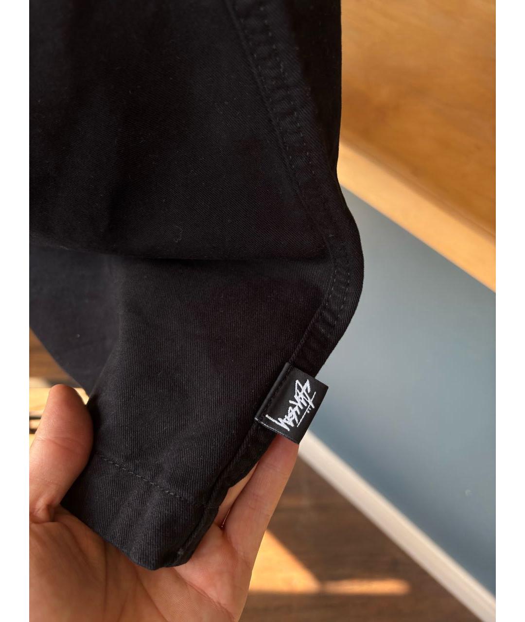STUSSY Черные хлопковые шорты, фото 4