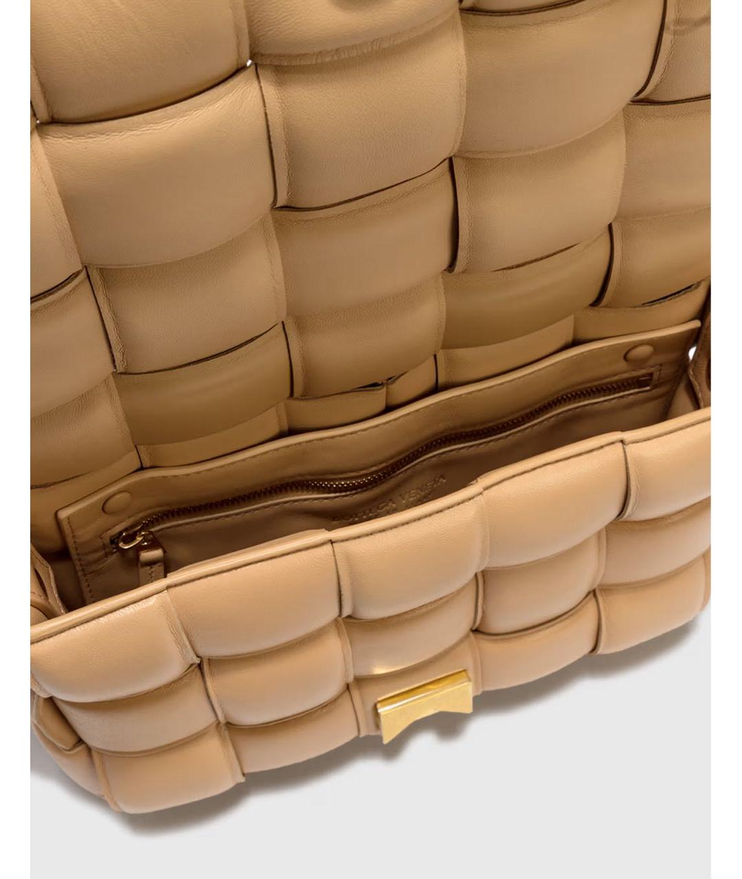 BOTTEGA VENETA Бежевая кожаная сумка через плечо, фото 6