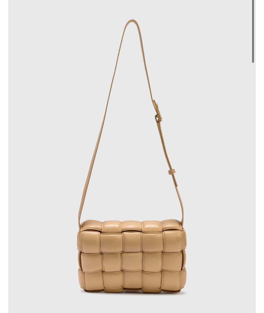 BOTTEGA VENETA Бежевая кожаная сумка через плечо, фото 3