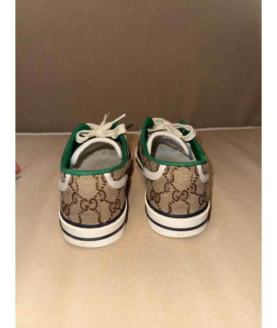 GUCCI Бежевые текстильные кеды, фото 4