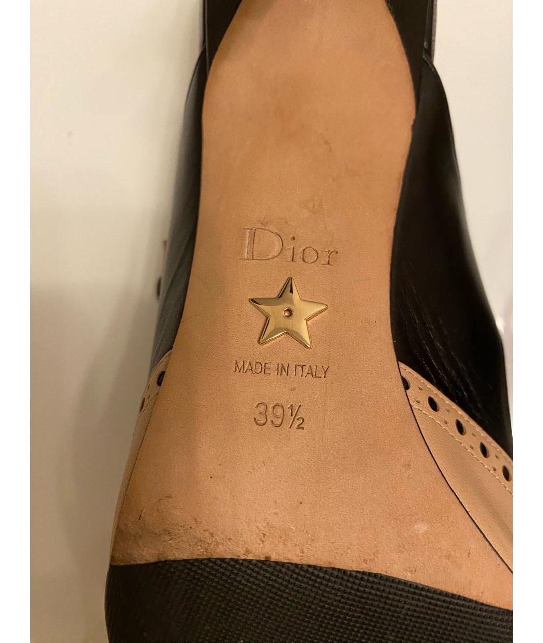 CHRISTIAN DIOR Бежевые кожаные мюли, фото 5