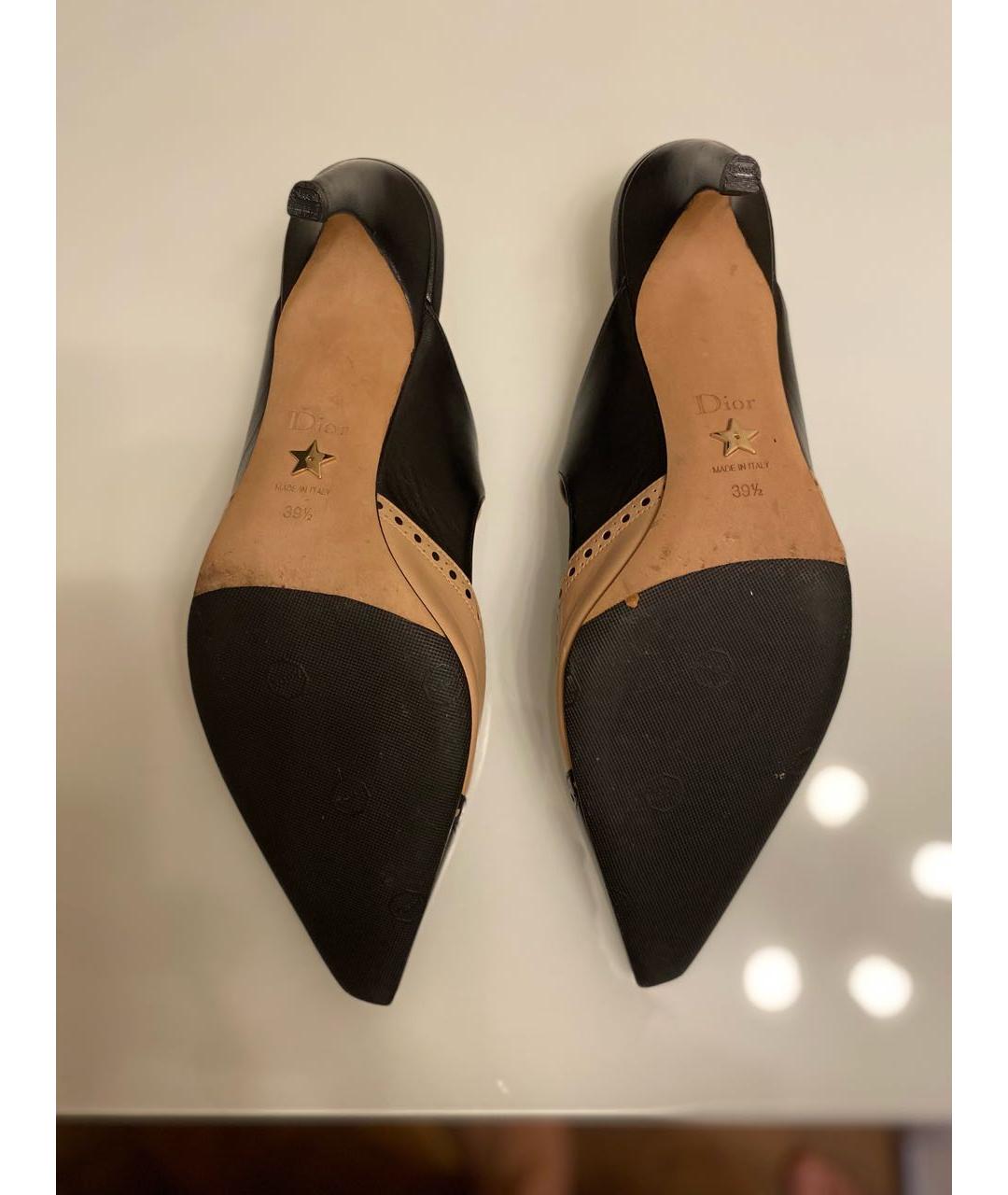 CHRISTIAN DIOR Бежевые кожаные мюли, фото 7