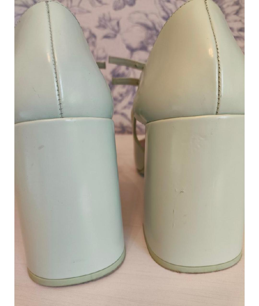 PRADA Салатовые кожаные туфли, фото 5