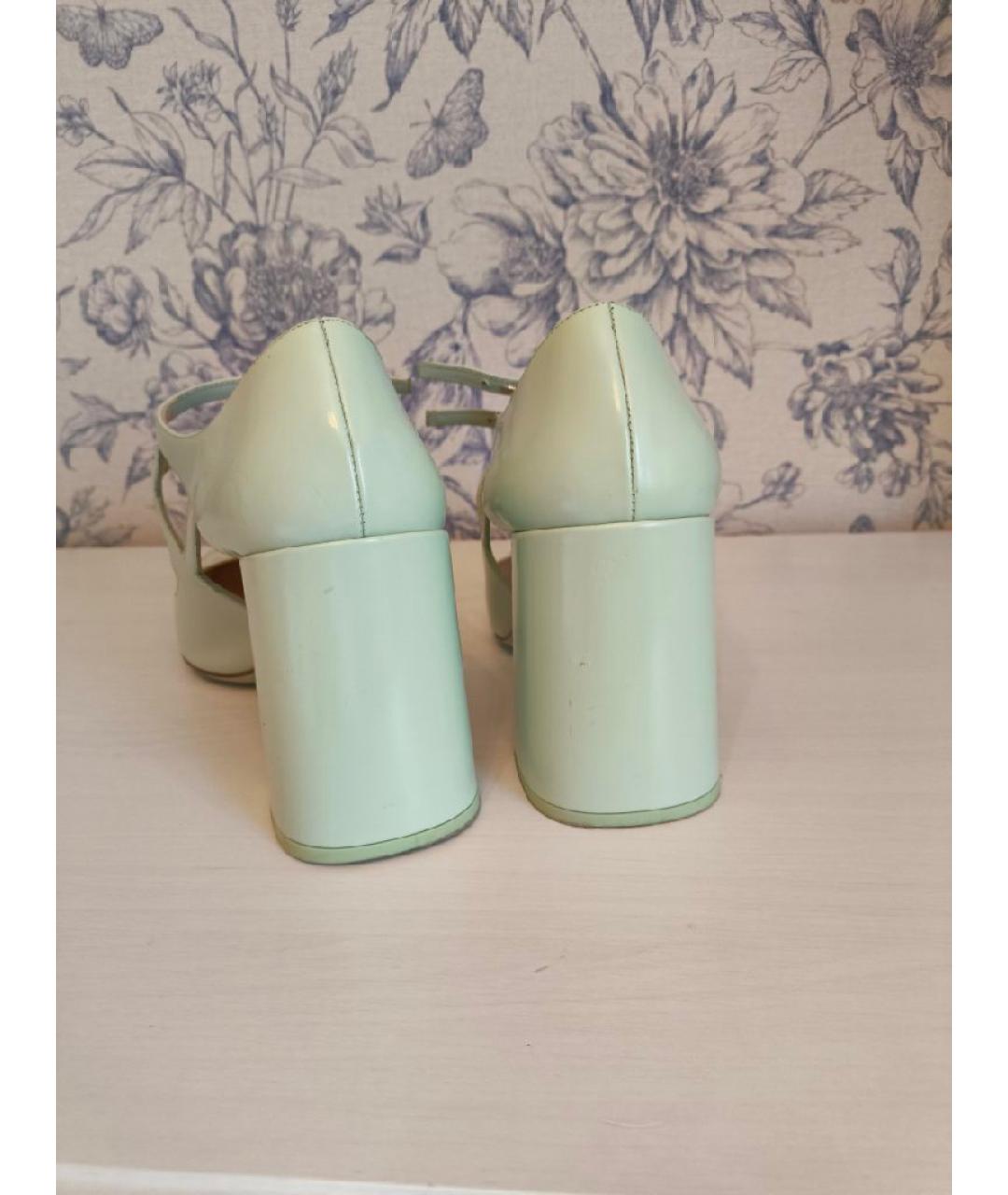 PRADA Салатовые кожаные туфли, фото 4