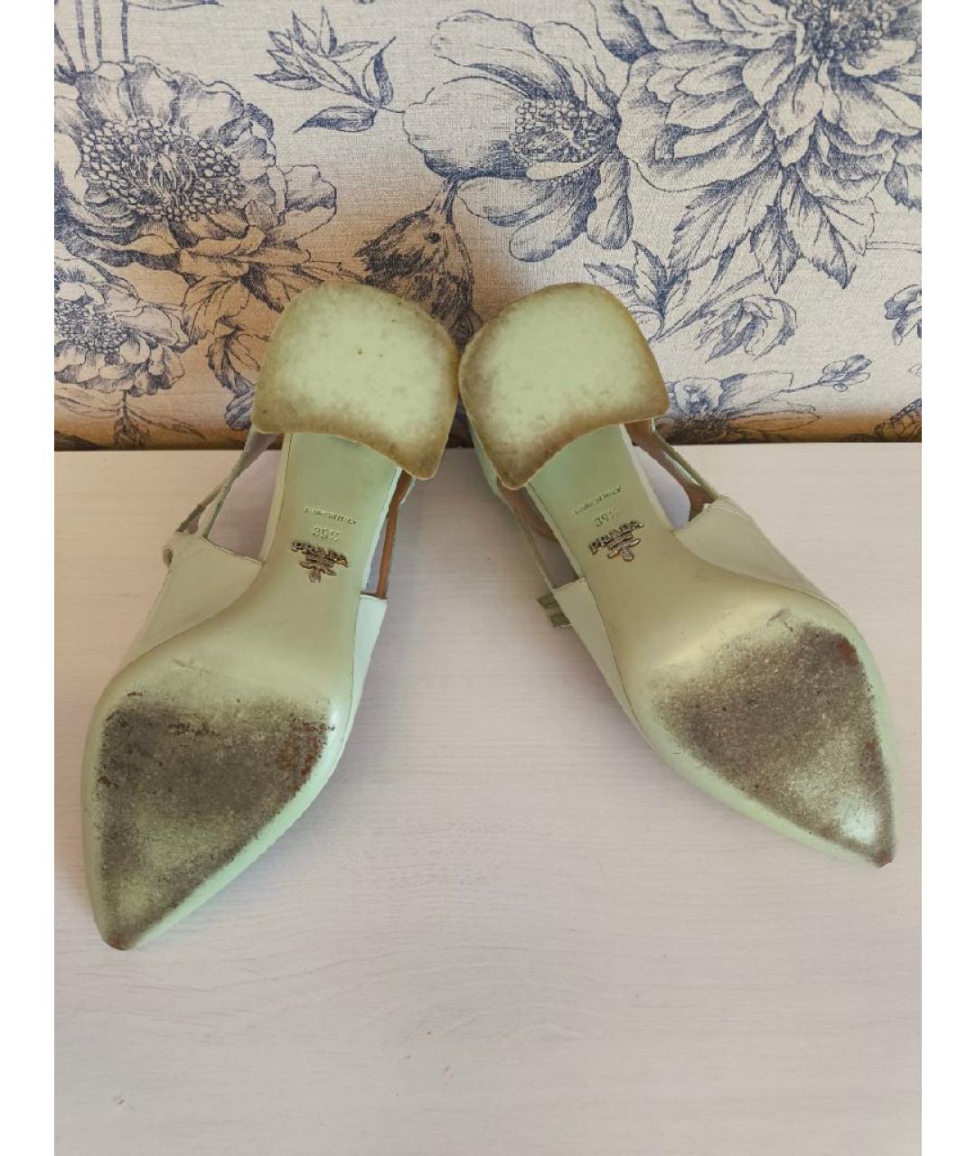PRADA Салатовые кожаные туфли, фото 9
