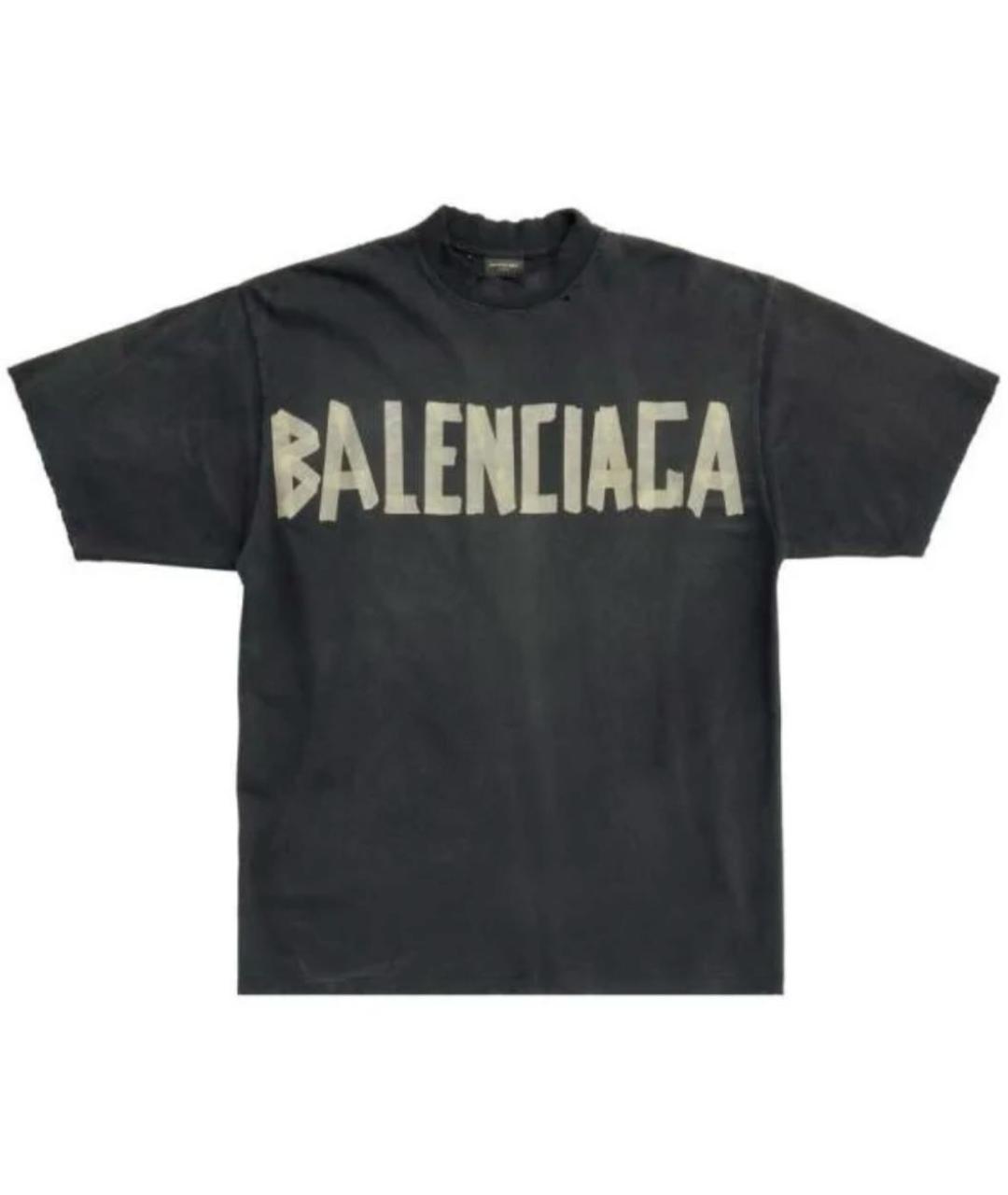 BALENCIAGA Антрацитовая хлопковая футболка, фото 3