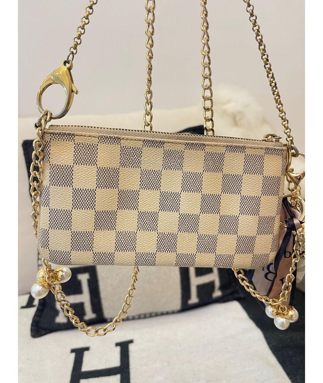 LOUIS VUITTON Бежевая кожаная сумка через плечо, фото 3
