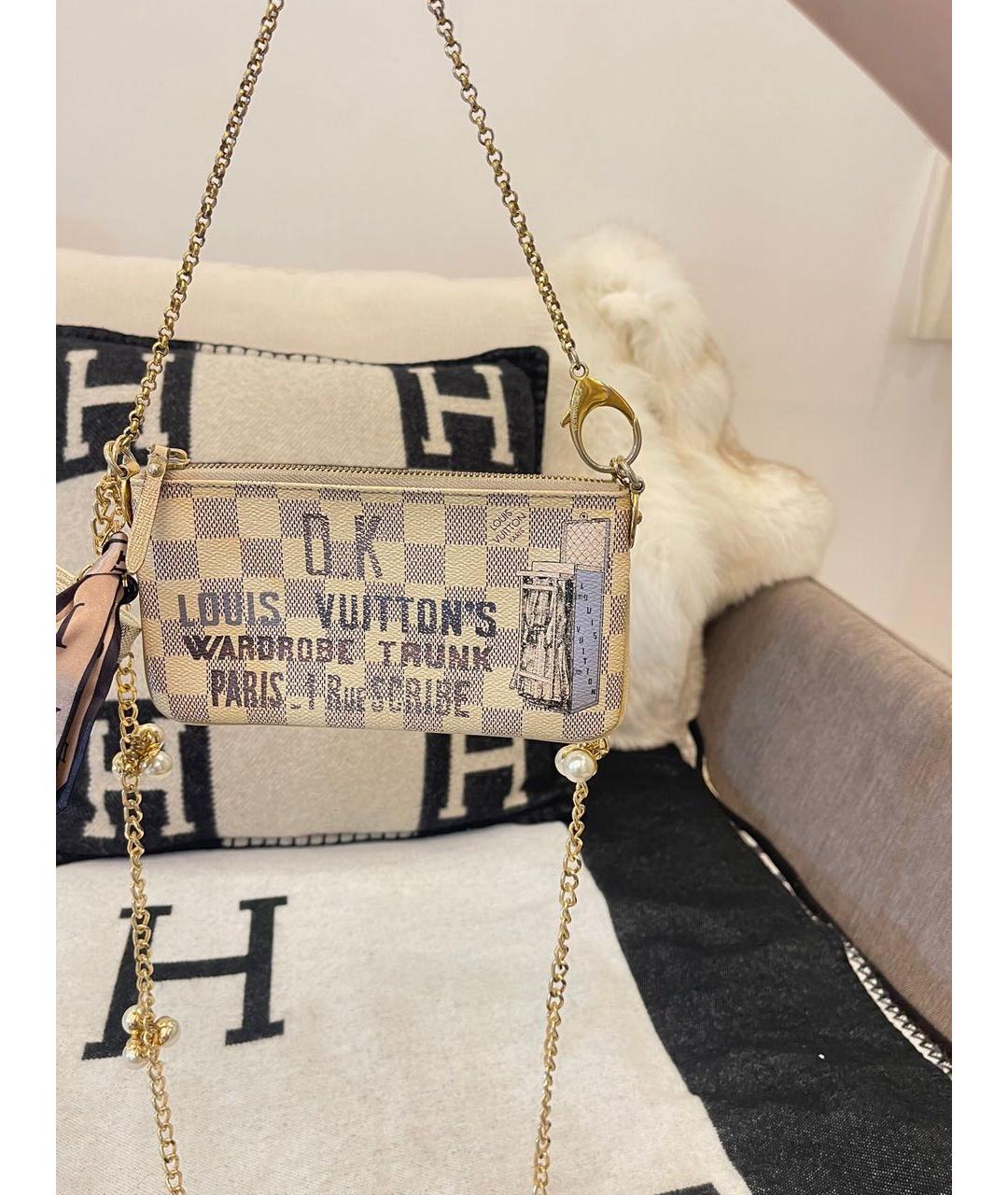 LOUIS VUITTON Бежевая кожаная сумка через плечо, фото 2
