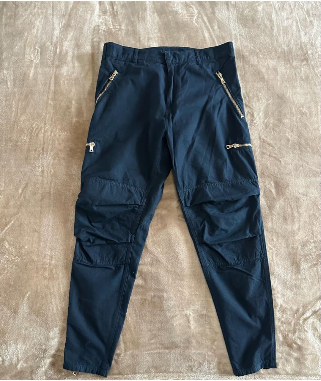 BALMAIN Темно-синие хлопковые повседневные брюки, фото 8