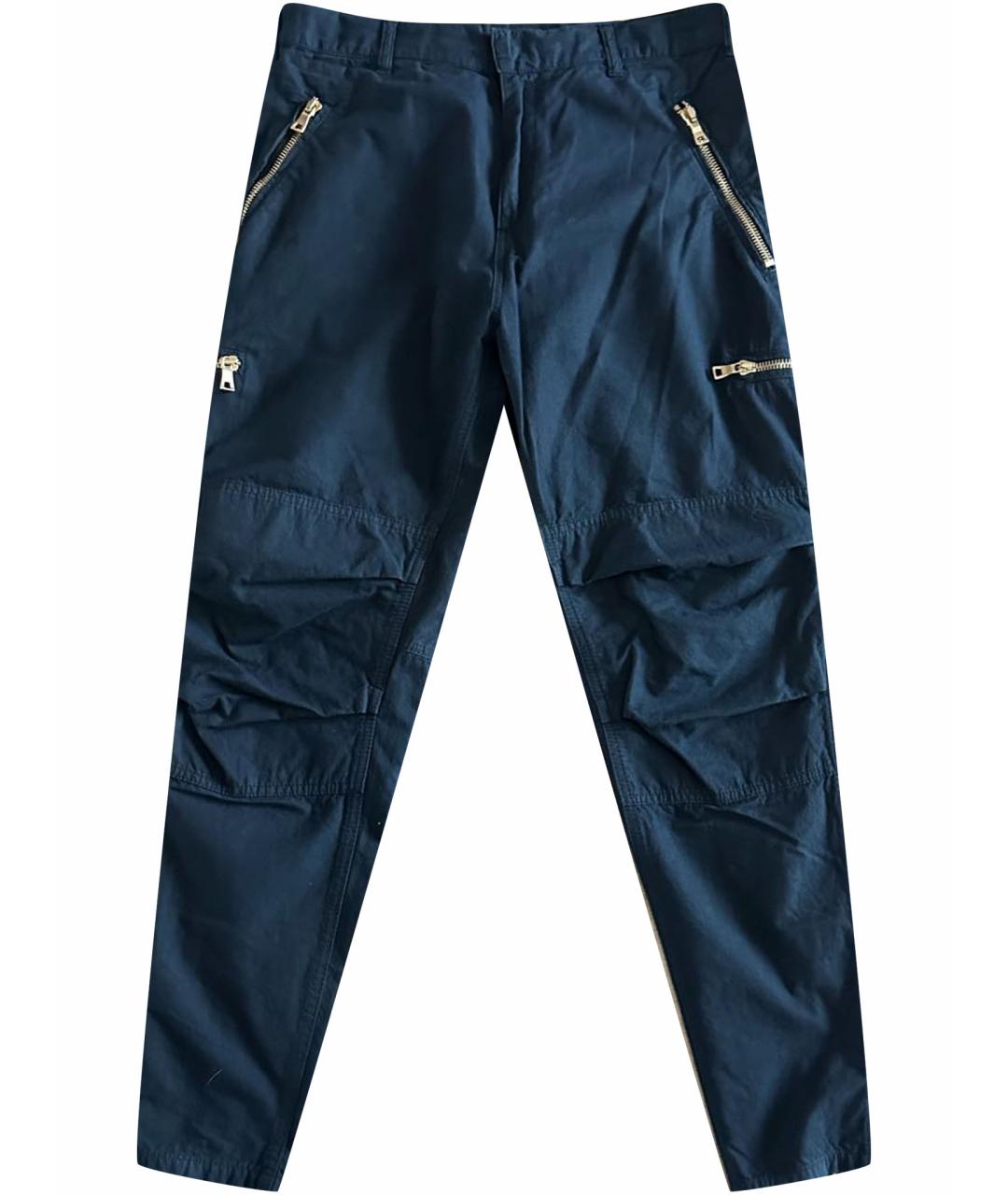BALMAIN Темно-синие хлопковые повседневные брюки, фото 1