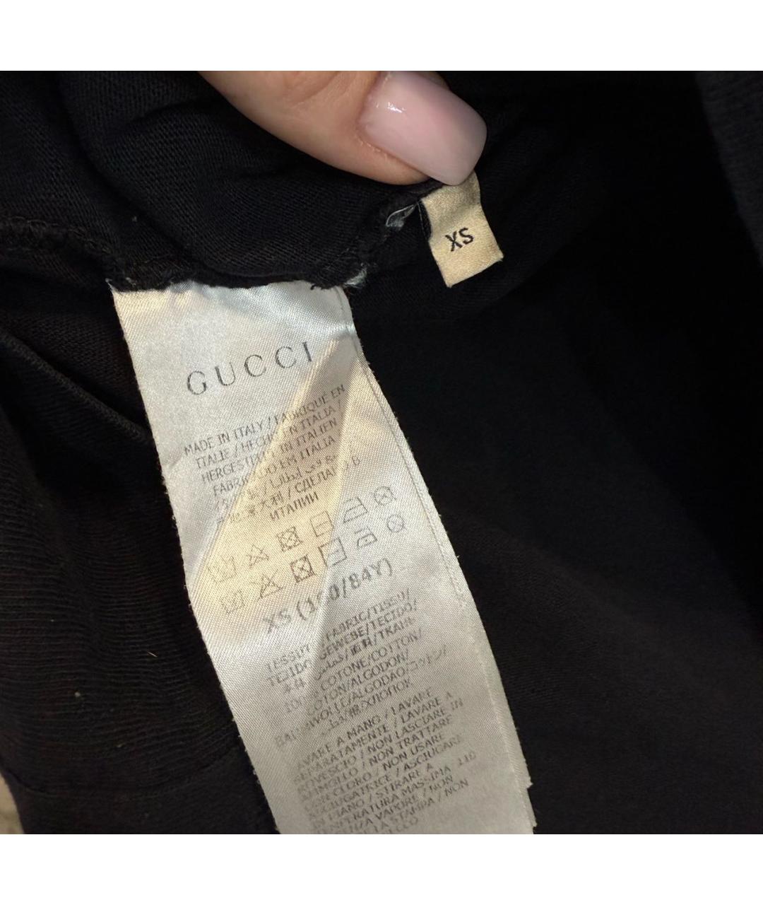 GUCCI Черная хлопковая футболка, фото 5